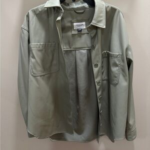 American Eagle Outfitters Women’s Green Leather Jacket